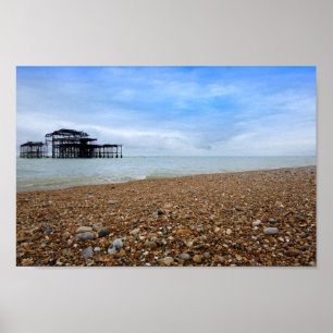 Brighton West Pier Landschaft Poster