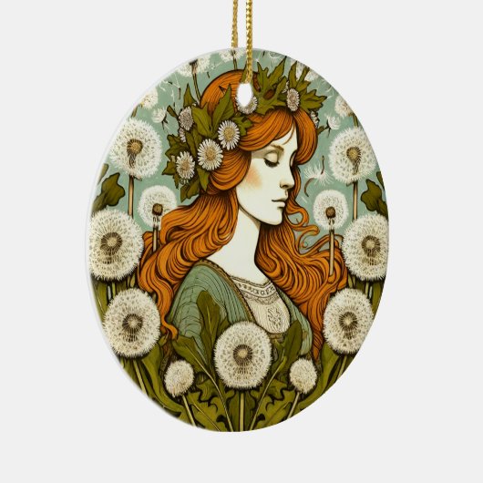 Brigid Goddess Dandelion Keramik Ornament (Rechts)