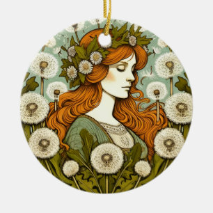 Brigid Goddess Dandelion Keramik Ornament