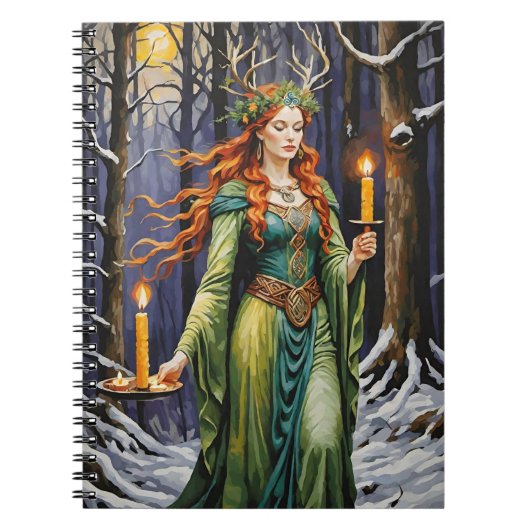 Brigid Imbolc Candlelight Forest Celtic Wiccan Notizblock (Vorderseite)