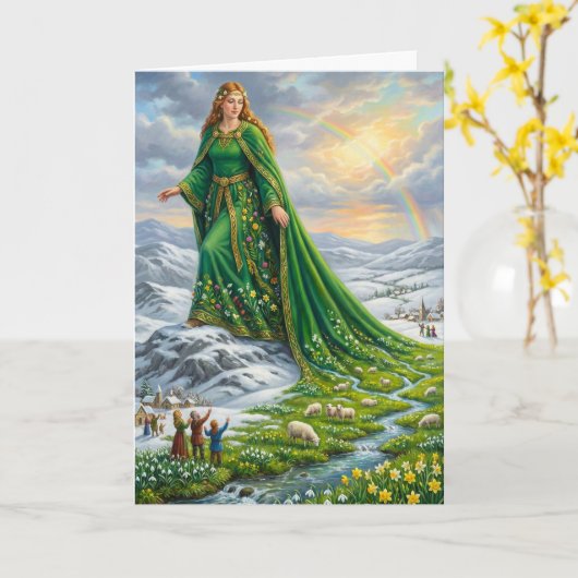 Brigid’s Mantle (Bringing the Spring) Karte (Gelbe Blume)