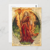 Brigide keltische Göttin des Feuers und der Heilun Postkarte (Vorne/Hinten)