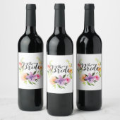 Brigitte Typografie, farbenfrohe Blumenreste Weinetikett (Flaschen)