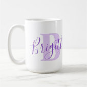 Brigittenname bedeutet Monogramm B lila Text Kaffeetasse (Links)