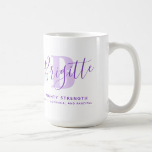 Brigittenname bedeutet Monogramm B lila Text Kaffeetasse