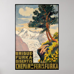Brigue-Furka-Disentis, Chemin de Fer der Furka Poster