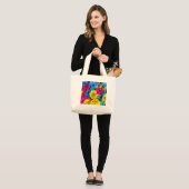 Brihell Colored Daisies Jumbo Stoffbeutel (Vorderseite (Model))