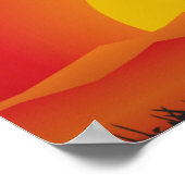 Briliant roter Sonnenuntergang unter dem Bonsai-Ba Poster (Ecke)