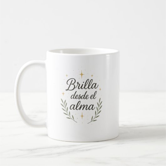 ✨ Brilla desde el alma – Caligrafía Botánica Kaffeetasse (Links)