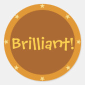 Brillant - Aufkleber für Lehrer (braun) (Vorderseite)