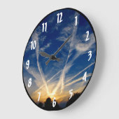 Brillant farbenfrohe Niederschlagsfarm Abend Große Wanduhr (Winkel)