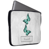 Brillante Aquamarine Schmetterlinge Laptopschutzhülle (Vorne Rechts)