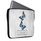 Brillante blaue Schmetterlinge Laptopschutzhülle (Vorne Rechts)