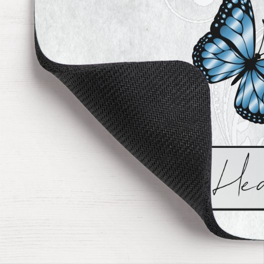 Brillante blaue Schmetterlinge Mousepad (Ecke)