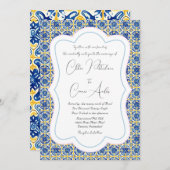 Brillante Blauzungentafel Hochzeit Einladung (Vorne/Hinten)