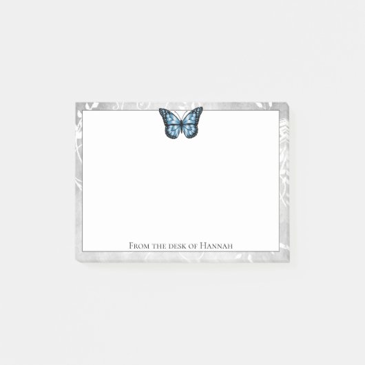 Brillante Blue Butterfly Notes Post-it Klebezettel (Vorderseite)