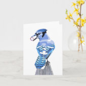 Brillante Blue Jay Card Karte (Gelbe Blume)