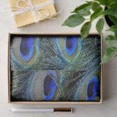 Brillante Colors Peacock Feathers Blue Gold Seidenpapier (Geschenk)
