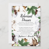 Brillante Cotton Bloom Wasserfarbe Probe Abendesse Einladung (Vorderseite)