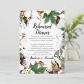 Brillante Cotton Bloom Wasserfarbe Probe Abendesse Einladung (Stehend Vorderseite)