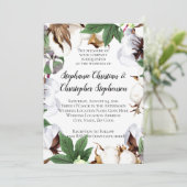 Brillante Cotton Bloom Watercolor Hochzeit Einladung (Stehend Vorderseite)