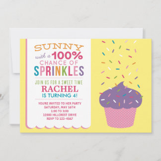 Brillante Cupcake Sprinkles Geburtstagskarte Einladung