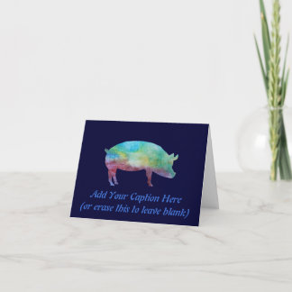 Brillante farbgewaschene Schweine Karte