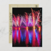 Brillante Feuerwerke Postkarte (Vorne/Hinten)