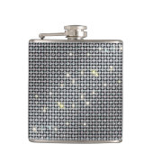 Brillante Flaschen, Glitzer-Flasche, weißer Krista Flachmann (Vorderseite)