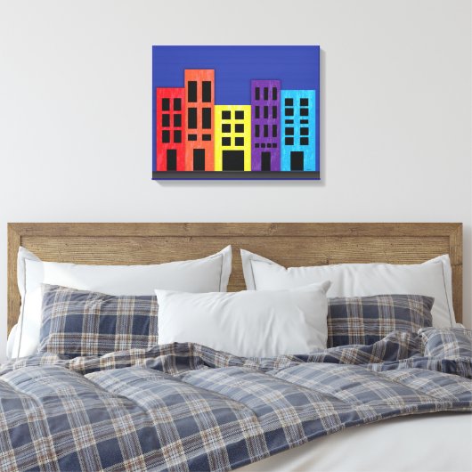 Brillante Gebäude Canvas Print Leinwanddruck (Insitu (Schlafzimmer))