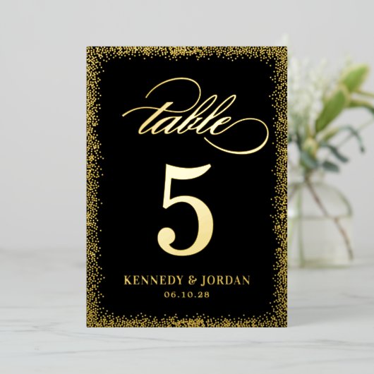 Brillante Glow REAL FOIL Tischnummer Card (Stehend vorne)