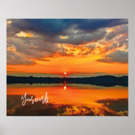 Brillante glühende Wolken in der Morgendämmerung Poster