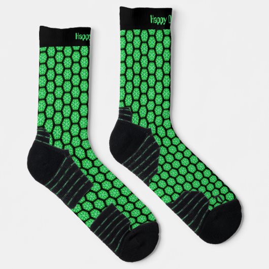 Brillante Green Fraktal Ice Pattern Socken (Rechts)