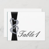 Brillante Herzen: Schwarze Schleife und D-Tischnum Postkarte (Vorne/Hinten)