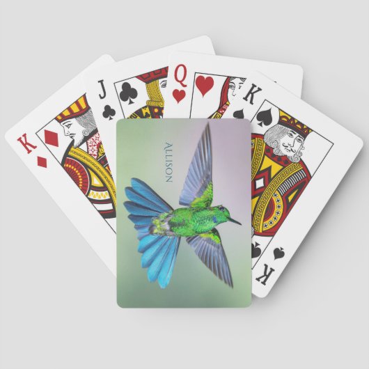 Brillante Hummingbird mit Personalisiertem Namen Spielkarten (Rückseite)