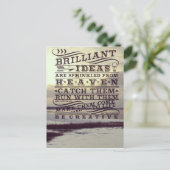 Brillante Idee vom Himmel Sei kreativ gefroren See Postkarte (Stehend Vorderseite)