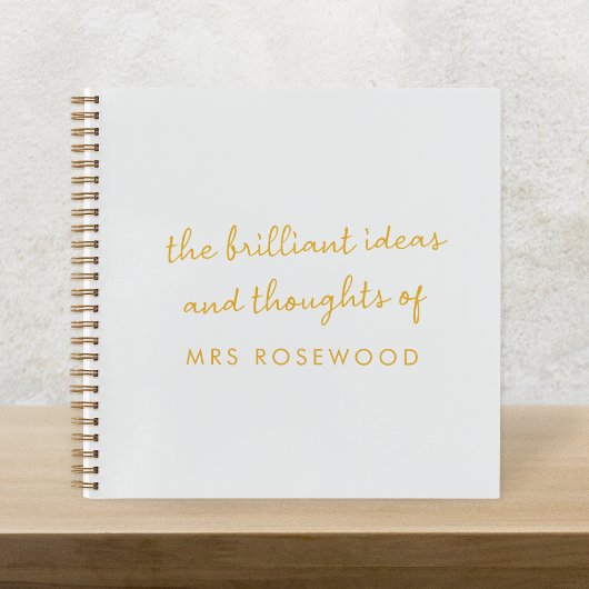 Brillante Lehrerin | Modern Blue Gray and Gold Notizblock