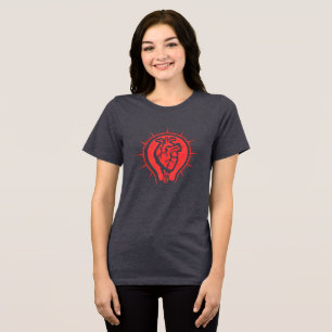 Brillante Leidenschaft - Anatomische Herz Glühbirn Tri-Blend Shirt