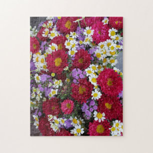 Brillante lila Blumen-Puzzle, 28 cm x 35 cm, 252 T Puzzle