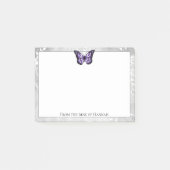 Brillante Lila Butterfly Notes Post-it Klebezettel (Vorderseite)