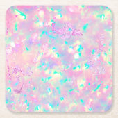 brillante lila-rosa Opal Rechteckiger Pappuntersetzer (Vorderseite)