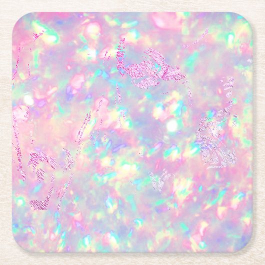 brillante lila-rosa Opal Rechteckiger Pappuntersetzer (Vorderseite)