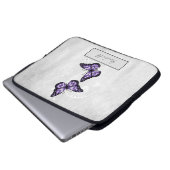 Brillante Lila Schmetterlinge Laptopschutzhülle (Vorne Knopf)
