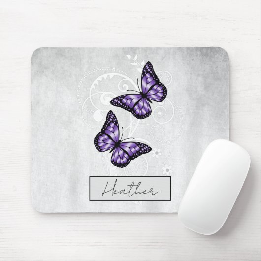 Brillante Lila Schmetterlinge Mousepad (Mit Mouse)