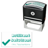 "Brillante Lösung!" + Lehrer Name Gummi Briefmarke Permastempel (Beispiel)