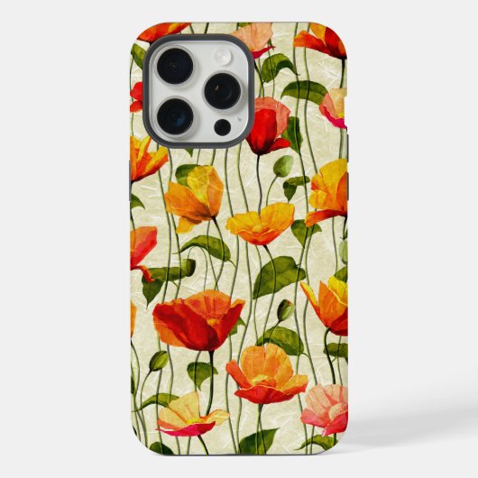 Brillante Mohnblumen iPhone Hülle (Rückseite)