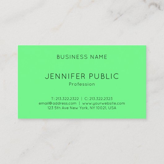 Brillante Nebel Grüne Farbe Moderne Vorlage Visitenkarte (Rückseite)