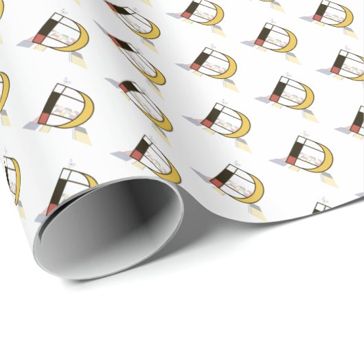 Brillante Neoplastik Art Monogram. Buchstabe D Geschenkpapier (Rolleneckpunkt)