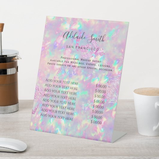 Brillante Opal Preisliste Pedestal Sign Sockelschild (In SItu)