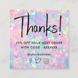 Brillante Opal-Textur-Discount-Karte Quadratische Visitenkarte